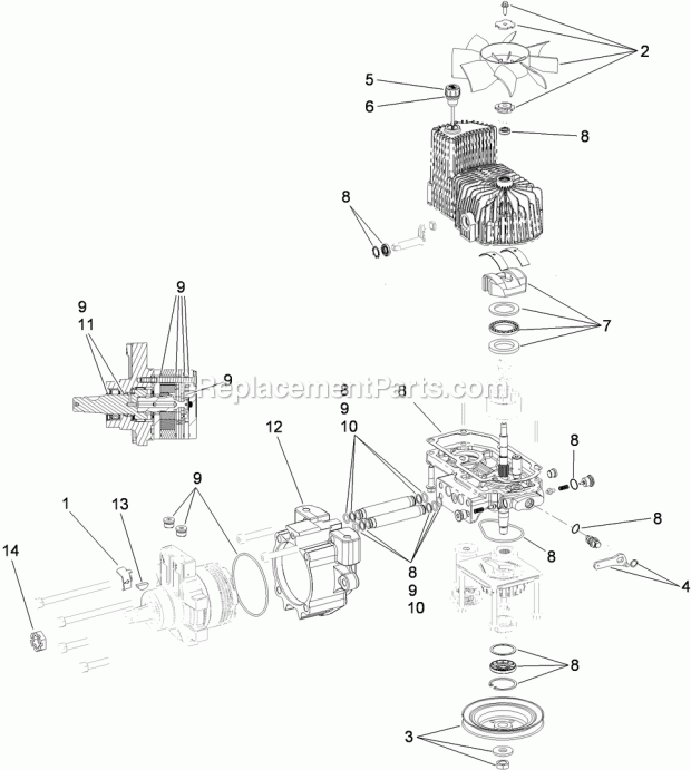 Toro 74945CP (311000001-311999999) Z Master G3 Riding Mower, With 60in Turbo Force Side Discharge Mower, 2011 Lh Hydro Assembly No. 116-1324 Diagram