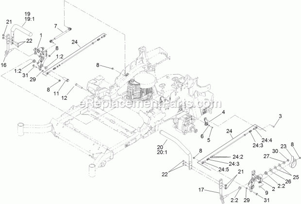 Toro 74945CP (311000001-311999999) Z Master G3 Riding Mower, With 60in Turbo Force Side Discharge Mower, 2011 Motion Control Assembly Diagram