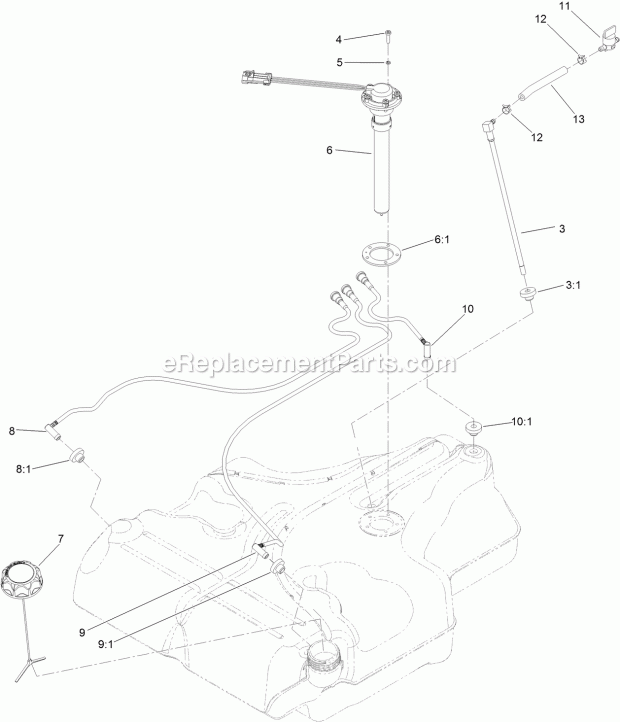 Toro 74945 (400000000-999999999) Z Master Professional 5000 Series Riding Mower, With 72in Turbo Force Rear Discharge Mower, 201 Fuel Tank Assembly No. 135-0643 Diagram
