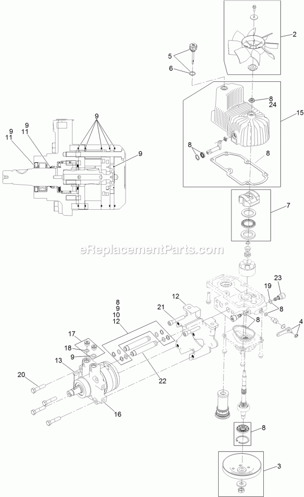 Toro 74950 (400000000-999999999) Z Master Professional 3000 Series Riding Mower, With 60in Turbo Force Side Discharge Mower, 201 Lh Hydro Assembly No. 126-1323 Diagram