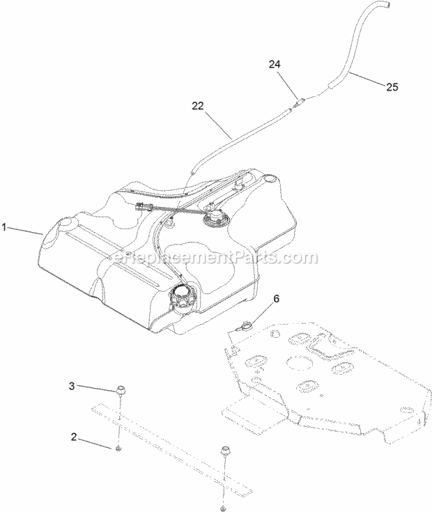 Toro 74951 (311000001-311000402) Z Master G3 Riding Mower, With 48in Turbo Force Side Discharge Mower, 2011 Fuel Tank Mounting Assembly Diagram