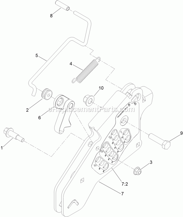 Toro 74951 (311000001-311000402) Z Master G3 Riding Mower, With 48in Turbo Force Side Discharge Mower, 2011 Height-Of-Cut Assembly No. 116-1970 Diagram