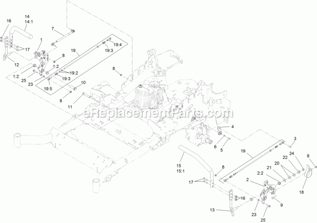 Toro 74952 (314000001-314999999) Z Master Commercial 3000 Series Riding Mower, With 48in Turbo Force Side Discharge Mower, 2014 Motion Control Assembly Diagram