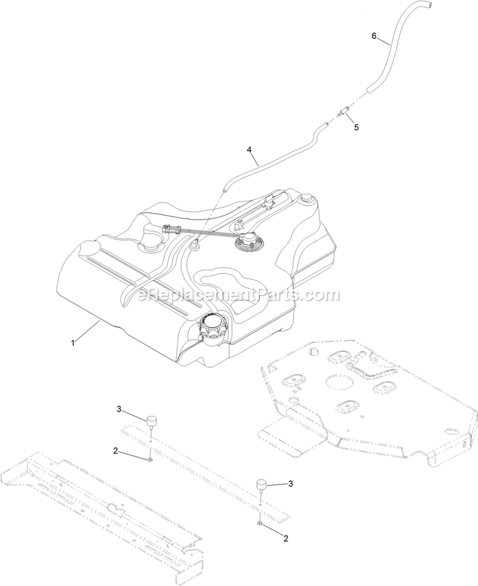 Toro 74952 (403319825-999999999) Z Master 3000 , With 48in Turbo Force Side Discharge Mower Fuel System Assembly Diagram