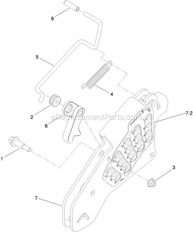 Toro 74953 (313000001-313999999) Z Master Commercial 3000 Series Riding Mower, With 52in Turbo Force Side Discharge Mower, 2013 Height-Of-Cut Assembly No. 109-7438 Diagram
