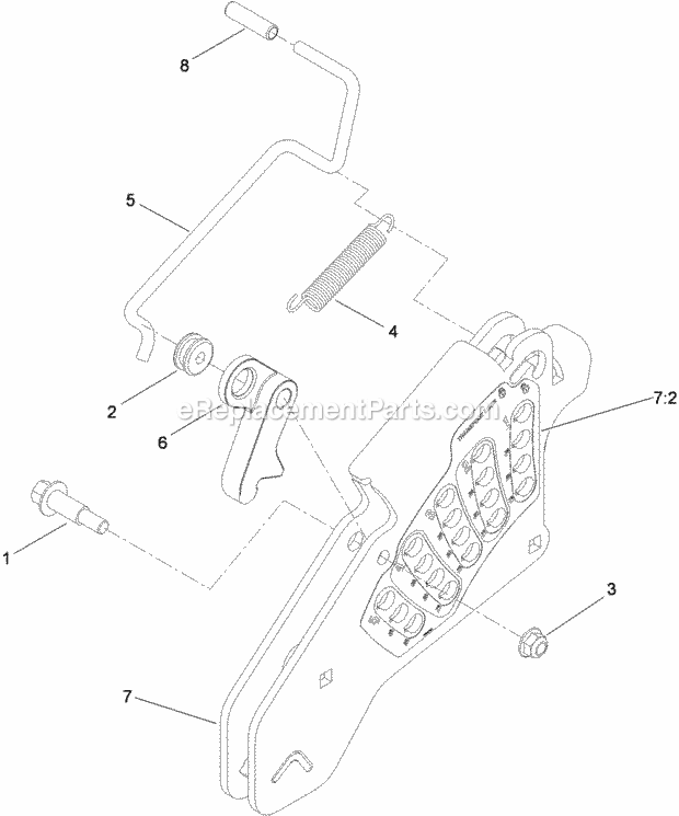 Toro 74961CP (312000001-312999999) Z Master Professional 6000 Series Riding Mower, With 72in Turbo Force Side Discharge Mower, 2 Height-Of-Cut Assembly No. 109-7438 Diagram