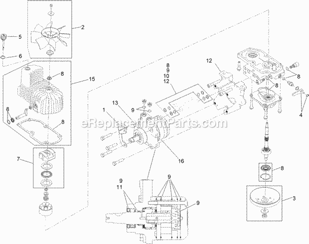 Toro 74961CP (312000001-312999999) Z Master Professional 6000 Series Riding Mower, With 72in Turbo Force Side Discharge Mower, 2 Lh Hydro Assembly No. 116-6409 Diagram