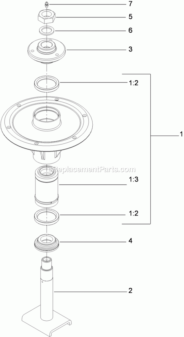 Toro 74961CP (312000001-312999999) Z Master Professional 6000 Series Riding Mower, With 72in Turbo Force Side Discharge Mower, 2 Spindle Assembly No. 117-3840 Diagram
