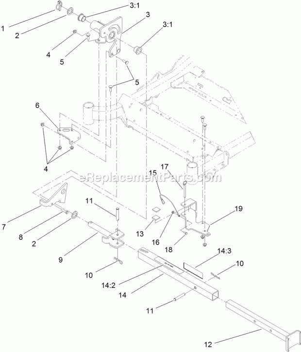 Toro 74961CP (312000001-312999999) Z Master Professional 6000 Series Riding Mower, With 72in Turbo Force Side Discharge Mower, 2 Z Stand Assembly Diagram
