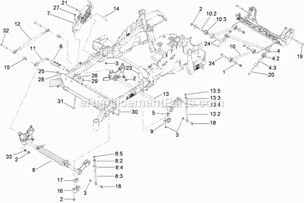 Toro 74967CP (290000001-290999999) Z Master G3 Riding Mower, With 72in Turbo Force Side Discharge Mower, 2009 Deck Lift Assembly Diagram