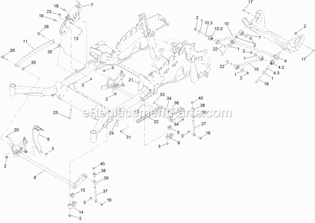 Toro 74997 (316000001-316999999) Z Master Professional 6000 Series Riding Mower, With 60in Turbo Force Side Discharge Mower, 201 Deck Lift Assembly Diagram