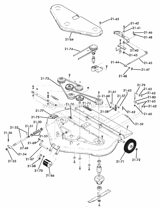 Toro 75-36MR02 (1977) 36-in. Rear Discharge Mower Rotary Mowers(Vehicle Identification Numbers 75-36mr02 & 75-36xs02) Diagram