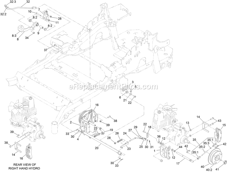 Toro 75932 (402364807-999999999) Z Master 3000 , With 52in Turbo Force Side Discharge Mower Park Brake Assembly Diagram