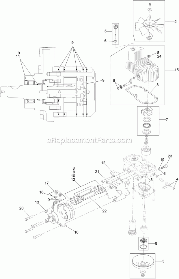 Toro 75951 (400000000-999999999) Z Master Professional 5000 Series Riding Mower, With 60in Turbo Force Side Discharge Mower, 201 Lh Hydro Assembly No. 126-1323 Diagram