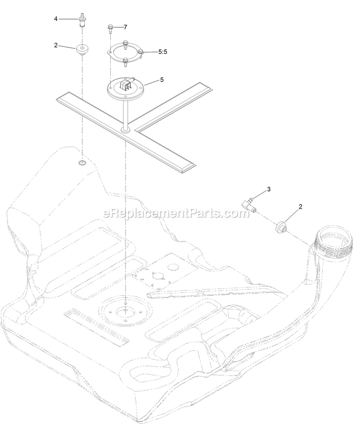 Toro 77299 (400000000-410199999) 60in Z Master Professional 2000 Fuel Tank Assembly Diagram