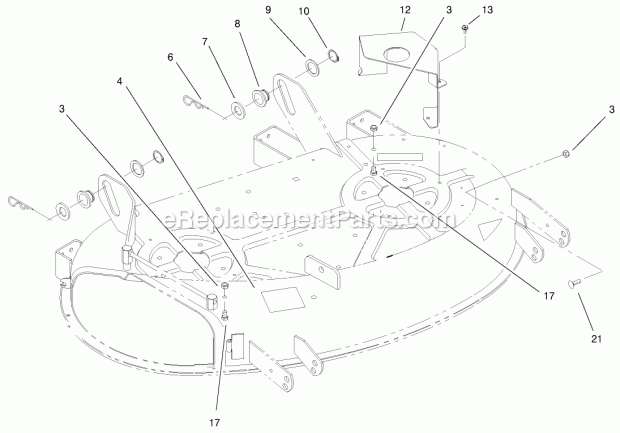Toro 78216 (230000001-230999999) 38-in. Side Discharge Mower, 260 Series Lawn And Garden Tractors, 2003 Cover Assembly Diagram