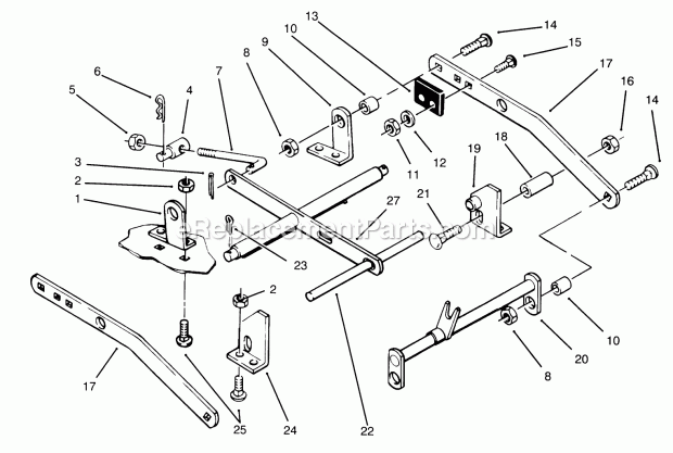 Toro 78350 (7900001-7999999) (1997) 42-in. Rear Discharge Mower Suspension Assembly Diagram
