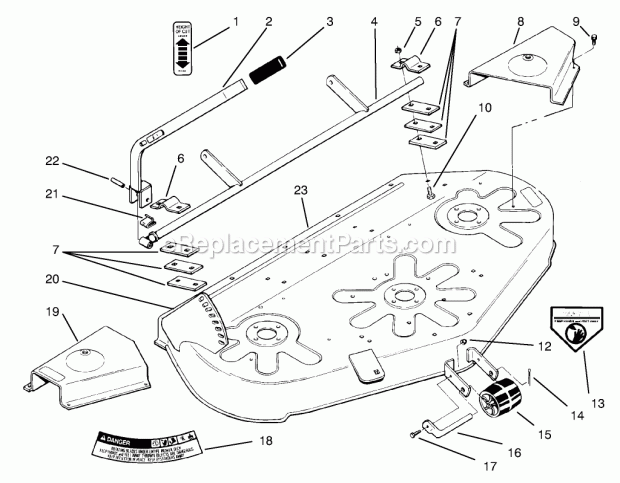 Toro 78420 (490001-499999) (1994) 42-in. Rear Discharge Mower Deck Assembly Diagram