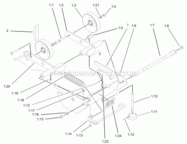 Toro 78449 (230000001-230999999) 48-in. Side Discharge Mower, 5xi Garden Tractors, 2003 Pulley Box Assembly Diagram