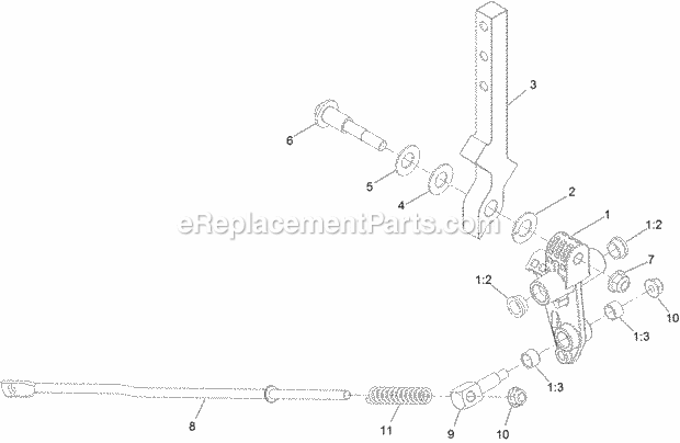 Toro 78450 (400000000-999999999) 48in Titan Hd 1500 Series Riding Mower, 2017 Lh Motion Control Assembly Diagram