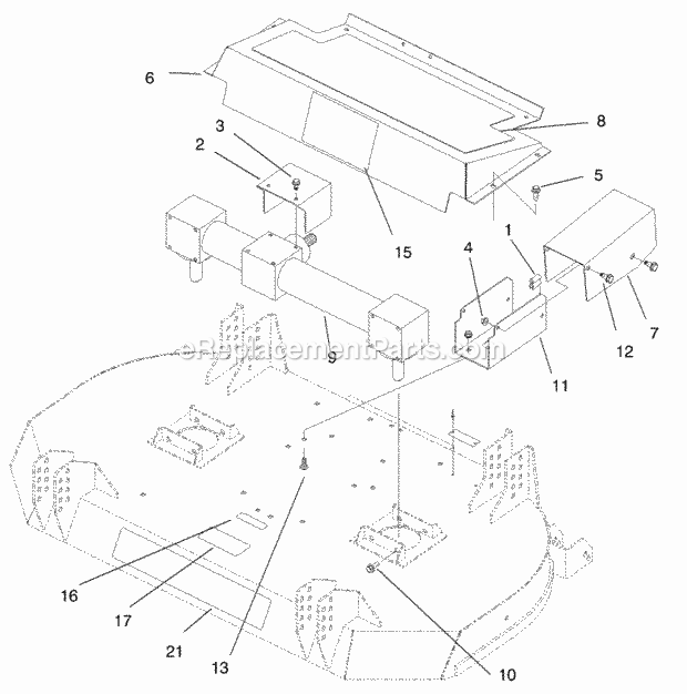 Toro 78477 (890523-890874) (1998) 48-in. Recycler Mower Gear Box and Covers Diagram