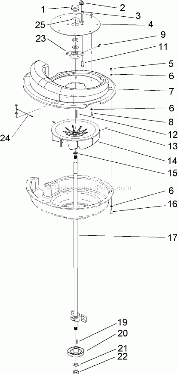 Toro 78510 (250000001-250999999) Dfs Vac Collection System, 400 Series Z Master, 2005 Impeller and Scroll Assembly Diagram