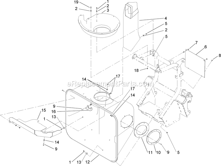 Toro 78514 (270000001-270999999)(2007) Dfs , Z593-D, Z595-D And Z589 Series Z Master Mowers Vac Collection System Hopper Assembly Diagram