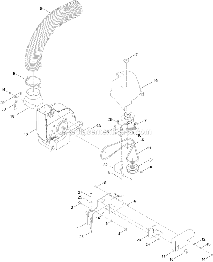 Toro 78525 (400000000-999999999) 48in Blower And Drive Kit, GrandStand Mower Blower Drive Assembly Diagram