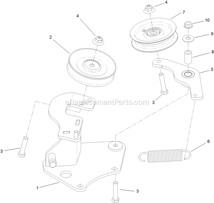 Toro 78527 (400000000-999999999) 60in Blower And Drive Kit, GrandStand Mower Idler Assembly Diagram