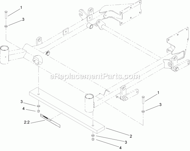 Toro 78531 (260000001-260999999) 48in E-z Vac Bagger, Z400 Series Z Master Mowers, 2006 Weight Assembly Diagram