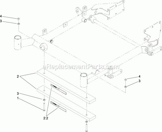 Toro 78542 (311000001-311999999) 52in Dfs E-z Vac Collection System, Z400 Series Z Master Mowers, 2011 Weight Assembly Diagram