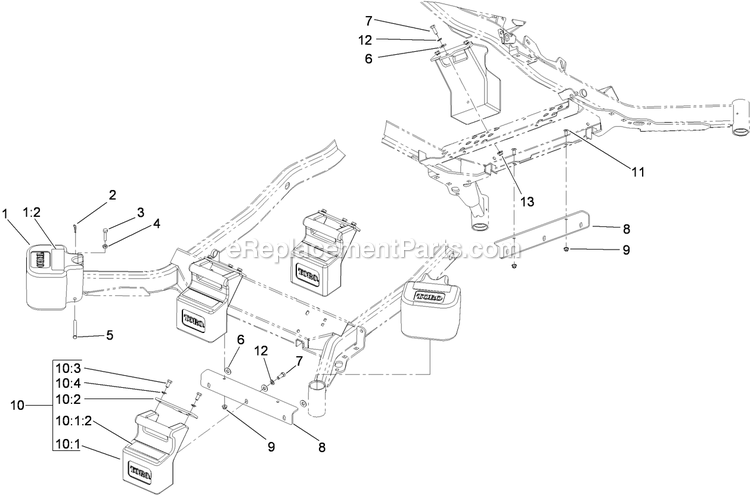 Toro 78563 (290000001-290999999)(2009) 60in E-Z , Z Master G3 Mower Vac Triple Bagging System Weight Assembly Diagram