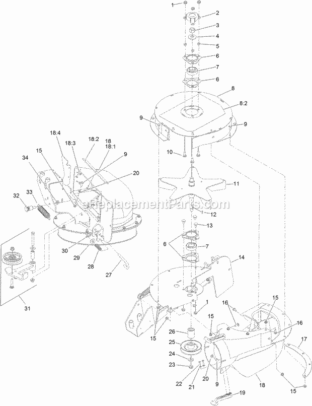 Toro 78571 (316000001-316999999) 48in E-z Vac Blower And Drive Kit, Z Master 2000 Series Mower, 2016 Blower Assembly Diagram