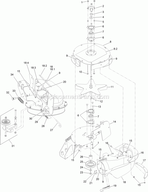 Toro 78572 (312000001-312999999) 52in E-z Vac Blower And Drive Kit, Z Master 2000 Series Mower, 2012 Blower Assembly Diagram