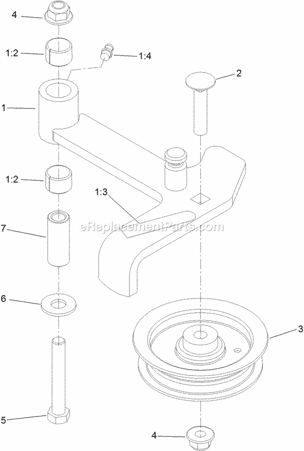 Toro 78572 (315000001-315999999) 52in E-z Vac Blower And Drive Kit, Z Master 2000 Series Mower, 2015 Idler Assembly Diagram