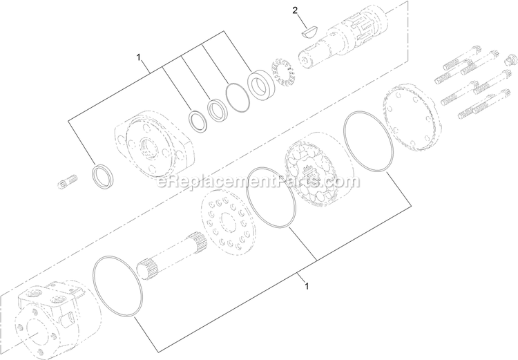 Toro 78593 (400000000-402859999) Blower Kit, GrandStand Multi Force Mower Hydraulic Motor Assembly Diagram