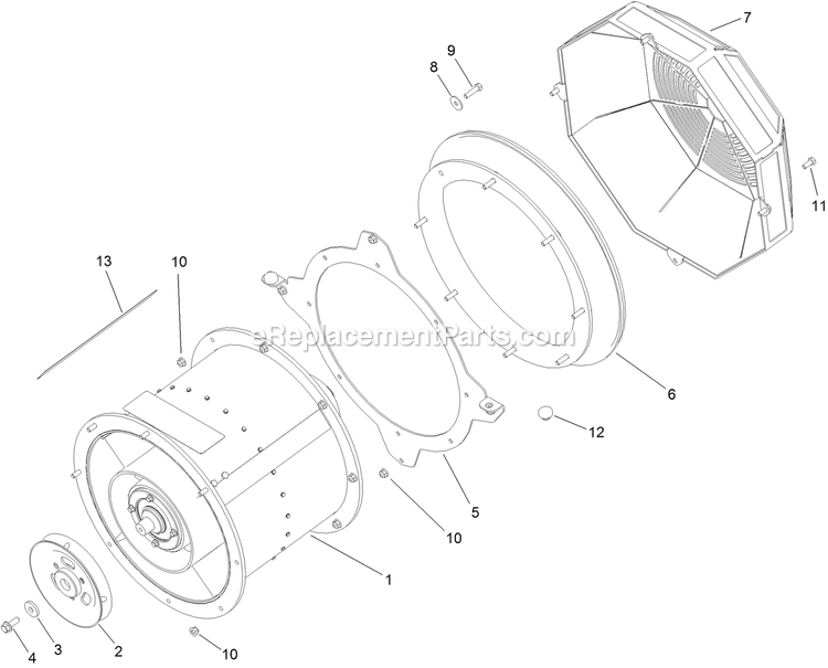 Toro 78593 (400000000-402859999) Blower Kit, GrandStand Multi Force Mower Turbine And Fan Guard Assembly Diagram