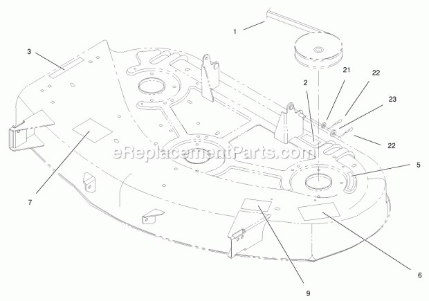 Toro 79109 (240000001-240999999) 44in Side Discharge Mower, Xl Series Lawn Tractors, 2004 Decal and Belt Assembly Diagram