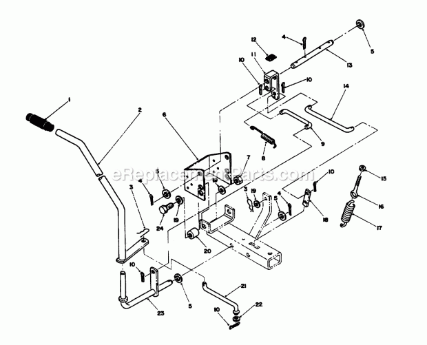 Toro 79150 (3900001-3999999) (1993) 42-in. Snow Blade, Xl Series Lawn Tractor Handle Assembly Diagram