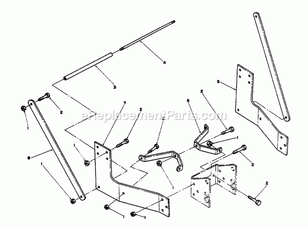 Toro 79150 (3900001-3999999) (1993) 42-in. Snow Blade, Xl Series Lawn Tractor Mounting Bracket Assembly Diagram