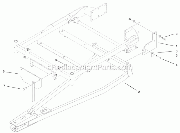 Toro 79165 (220000001-220999999) 56in Snow Blade, Timecutter Z / Zx Riding Mowers, 2002 Frame Assembly Diagram