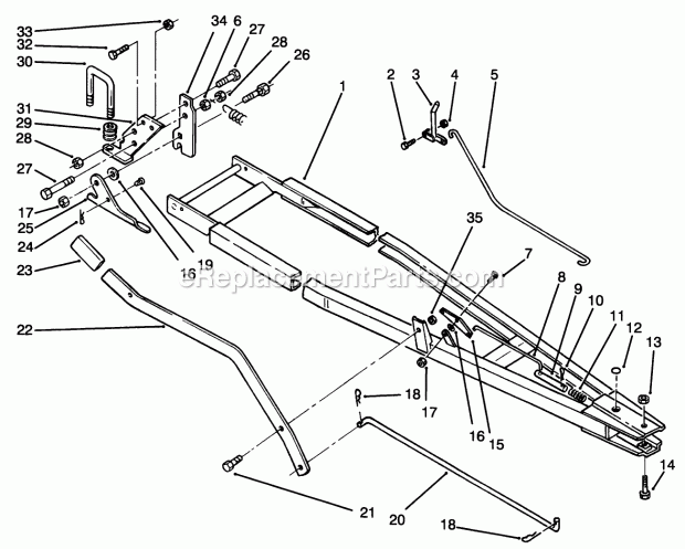 Toro 79251 (39000001-39999999) (1993) 48-in. Snow Blade Frame Assembly Diagram