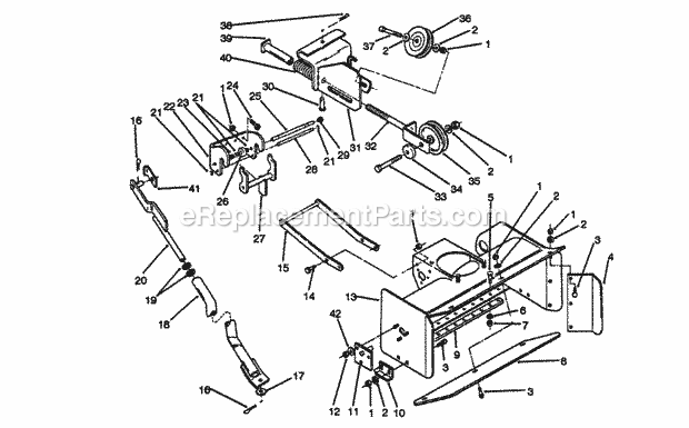 Toro 79261 (39000001-39999999) (1993) 42-in. Snowthrower Blower Assembly Diagram