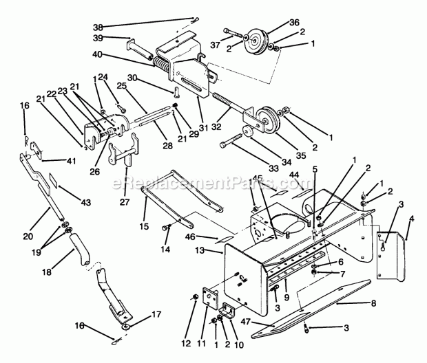 Toro 79262 (4900001-4999999) (1994) 42-in. Snowthrower, 260 Series Yard Tractors Blower Assembly Diagram