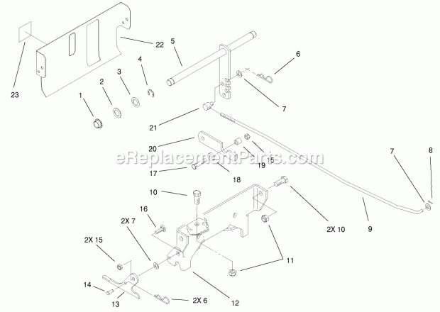 Toro 79271 (230000001-230999999) 36-in. Tiller, 260 Series Lawn And Garden Tractors, 2003 Rear Mounting Bracket Assembly Diagram
