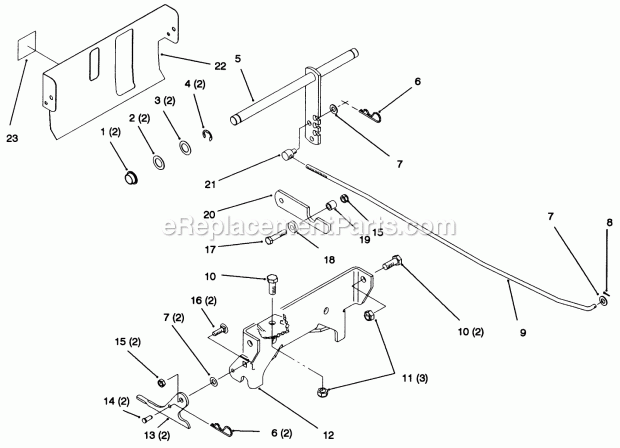 Toro 79271 (6900001-6999999) (1996) 36-in. Tiller, 260 Series Lawn And Garden Tractors Rear Axle Mount Hitch Diagram