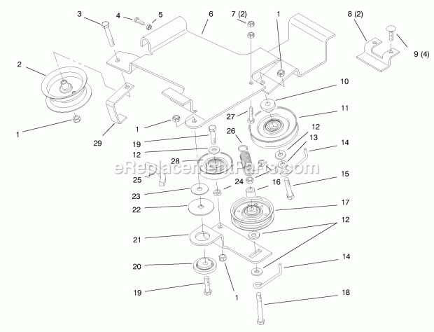 Toro 79271 (7900001-7999999) (1997) 36-in. Tiller, 260 Series Lawn And Garden Tractors Mid Hitch Idler Asm Diagram