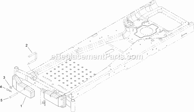 Toro 79324 (310000001 - 310999999) 42in and 50in Twin Bagger for TimeCutter Z4000 and Z5000 Series Riding Mower Front_Bagger_Counter_Weight_Assembly Diagram