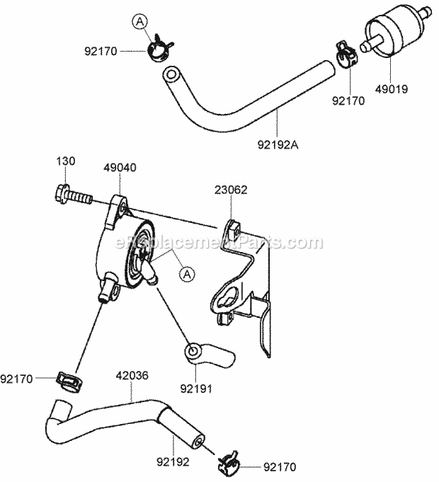 Toro 79409 (280000001-280999999) Z300 Z Master, With 40in 7-gauge Side Discharge Mower, 2008 Fuel Tank and Valve Assembly Kawasaki Fh580v-As40-R Diagram