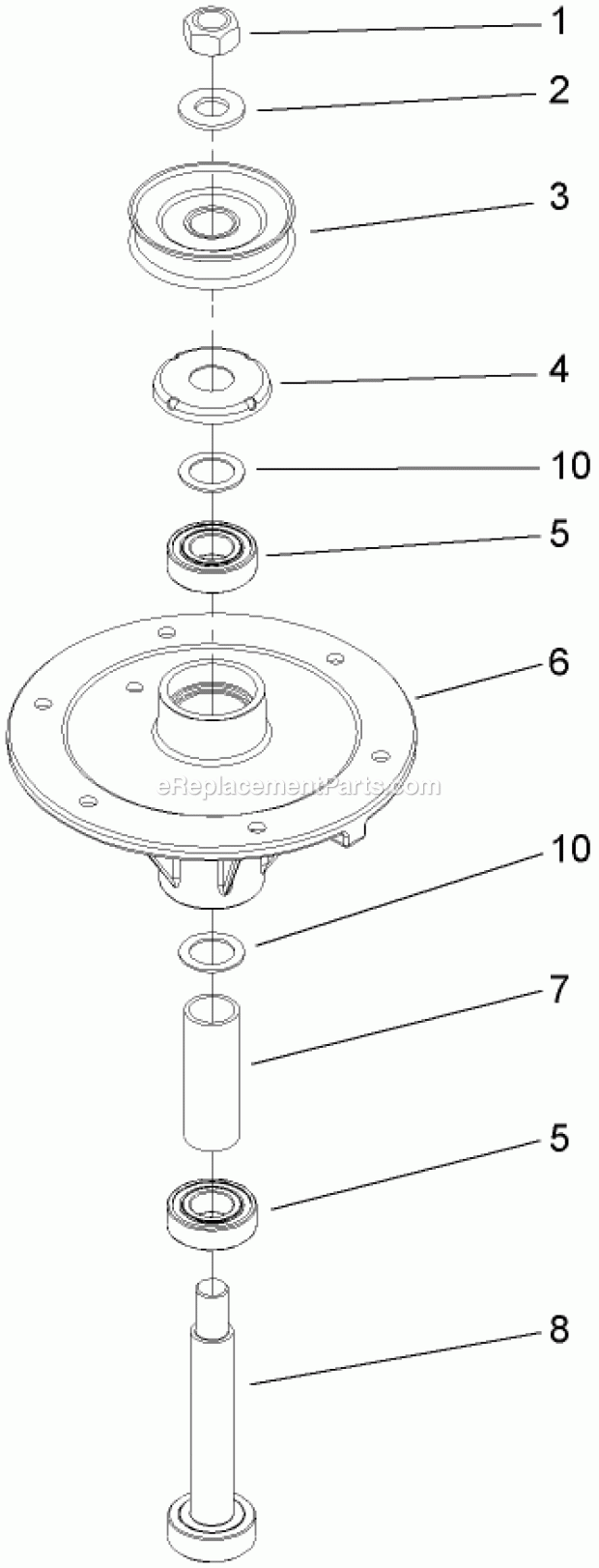 Toro 79409 (280000001-280999999) Z300 Z Master, With 40in 7-gauge Side Discharge Mower, 2008 Spindle Assembly No. 110-9963 Diagram